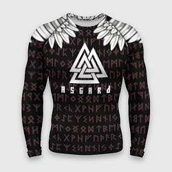 Рашгард мужской Асгард на фоне рун и валькнут, цвет: 3D-принт