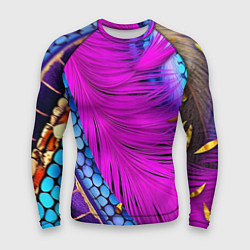 Мужской рашгард Чешуя и розовое перо