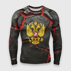 Рашгард мужской Герб России черные плиты, цвет: 3D-принт