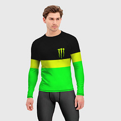 Рашгард мужской Monster energy полосы, цвет: 3D-принт — фото 2