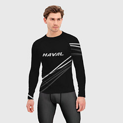 Рашгард мужской Haval чёрный с полосами, цвет: 3D-принт — фото 2