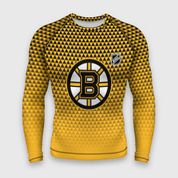 Рашгард мужской Бостон Брюинз - паттерн треугольников, цвет: 3D-принт