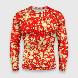 Рашгард мужской Пятнистый красно-жёлтый, цвет: 3D-принт