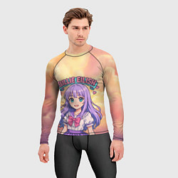 Рашгард мужской Билли Айлиш в аниме стиле, цвет: 3D-принт — фото 2