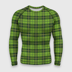 Рашгард мужской Зеленый тартан, цвет: 3D-принт