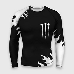 Рашгард мужской Monster energy белый огонь, цвет: 3D-принт