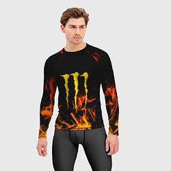 Рашгард мужской Monster energy orange fire, цвет: 3D-принт — фото 2