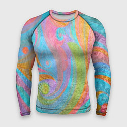 Рашгард мужской Абстракция - multicolored curves, цвет: 3D-принт
