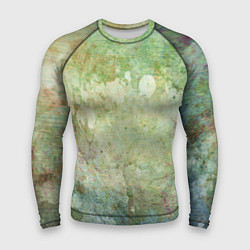 Мужской рашгард Абстракция - faded spots on a green background