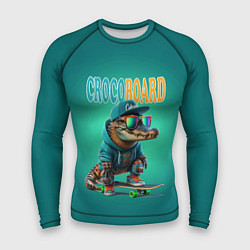 Рашгард мужской Croco cub is a cool skateboarder, цвет: 3D-принт