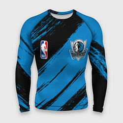 Рашгард мужской Даллас Маверикс - черно синий, цвет: 3D-принт