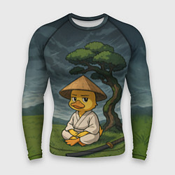 Рашгард мужской Утенок самурай - медитация, цвет: 3D-принт