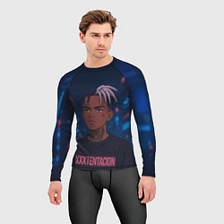 Рашгард мужской XXXTentacion - Неоновый аниме арт, цвет: 3D-принт — фото 2