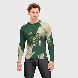 Рашгард мужской Милуоки Бакс - разлитая краска, цвет: 3D-принт — фото 2