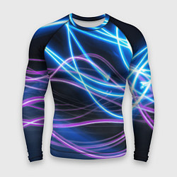 Мужской рашгард Неоновая абстракция на темном