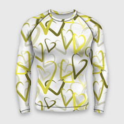 Рашгард мужской Зеленые сердца, цвет: 3D-принт