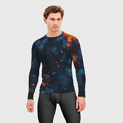 Рашгард мужской Синий камуфляж с искрами, цвет: 3D-принт — фото 2