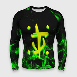 Мужской рашгард Doom кислотное лого огненный