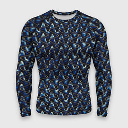 Мужской рашгард Тёмно-синий волнистые полосы