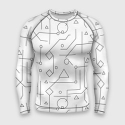 Рашгард мужской Техно-Геометрия на белое, цвет: 3D-принт