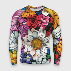 Мужской рашгард Крупные цветы