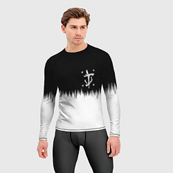 Рашгард мужской Doom краски черно белый, цвет: 3D-принт — фото 2