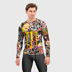 Рашгард мужской Monster energy stikers logo, цвет: 3D-принт — фото 2