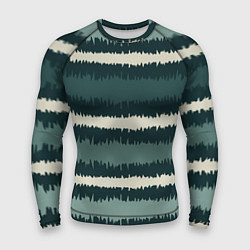 Рашгард мужской Полосы зигзагообразные зеленые, цвет: 3D-принт