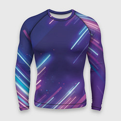 Рашгард мужской Абстракция бело синие красные полосы, цвет: 3D-принт