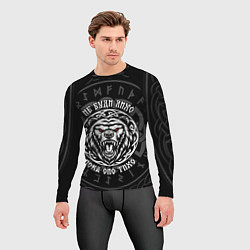 Рашгард мужской Грозный медведь в круге из рун, цвет: 3D-принт — фото 2