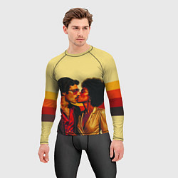 Рашгард мужской Диско поцелуй поп-арт 1970-е, цвет: 3D-принт — фото 2
