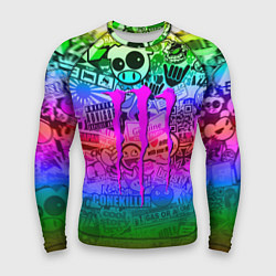 Мужской рашгард Monster energy неоновые стикеры