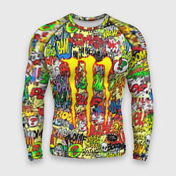 Рашгард мужской Monster energy sticker grafity, цвет: 3D-принт