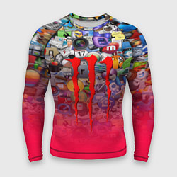 Мужской рашгард Monster energy social stiker