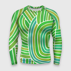 Рашгард мужской Абстрактный узор зеленый, цвет: 3D-принт