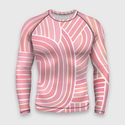 Рашгард мужской Абстрактный узор розовый, цвет: 3D-принт