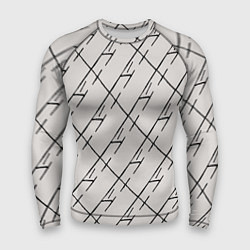 Рашгард мужской Три буквы: паттерн на бежевом, цвет: 3D-принт