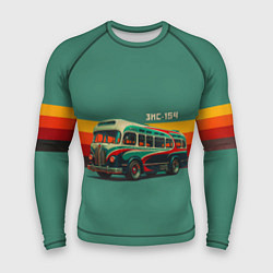 Рашгард мужской Ретро автобус ЗИС-154 поп-арт, цвет: 3D-принт