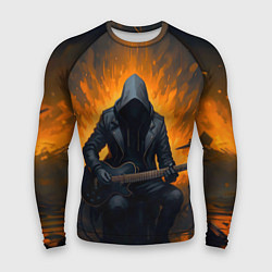 Мужской рашгард Гитарист играющий в пламени