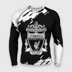 Мужской рашгард Liverpool белые краски штрихи