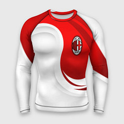 Рашгард мужской ФК Милан - белый и красный, цвет: 3D-принт