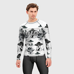 Рашгард мужской UFO и котики, цвет: 3D-принт — фото 2