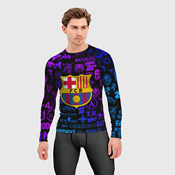 Рашгард мужской Барселона неоновые логотипы игр, цвет: 3D-принт — фото 2