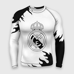 Рашгард мужской Реал Мадрид черный огонь, цвет: 3D-принт