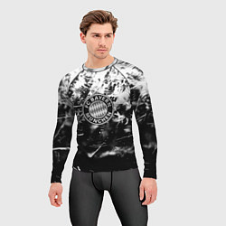 Рашгард мужской Bayern Mnchen черно белая бумага, цвет: 3D-принт — фото 2