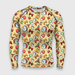 Рашгард мужской Новогодний паттерн, цвет: 3D-принт