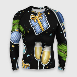 Рашгард мужской Новогодний вайб, цвет: 3D-принт