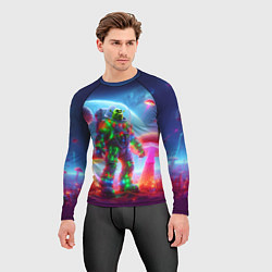 Рашгард мужской Неоновый космонавт Шрек на планете гигантских мухо, цвет: 3D-принт — фото 2