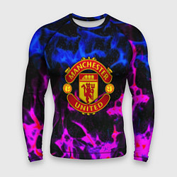 Рашгард мужской Манчестер Юнайтед огонь неон, цвет: 3D-принт
