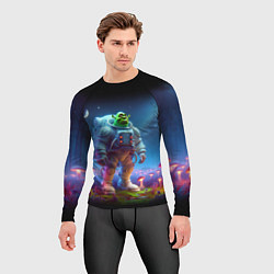 Рашгард мужской Шрек бравый космонавт - неоновое свечение, цвет: 3D-принт — фото 2